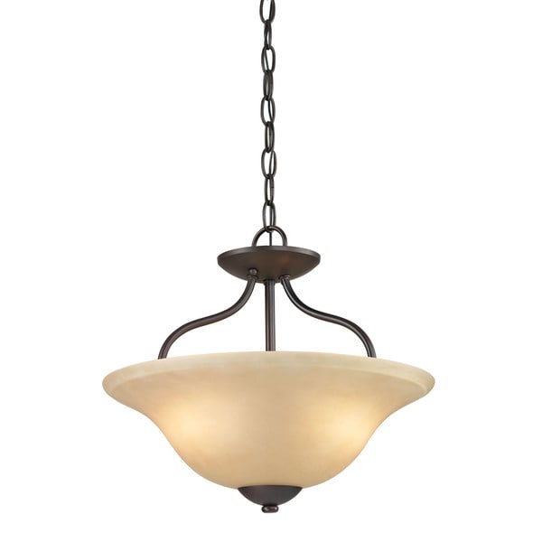 Cornerstone 15 inch Oil Rubbed Bronze Conway 2 light Semi Flush