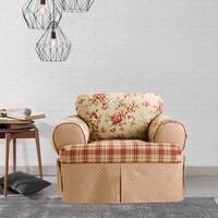Sure Fit Lexington 1 Piece T Cushion Cotton Sofa Slipcover Free Sure Fit Lexington One Piece T Cushion Chair Slipcover