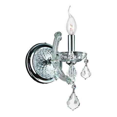 Maria Theresa Imperial 1-light Chrome Finish and Clear Crystal Candle Small Wall Sconce