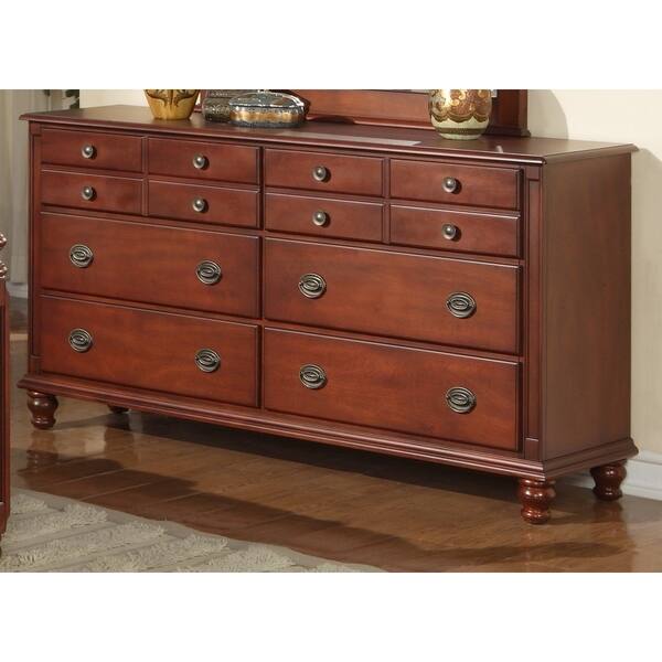 Shop Militza French Dovetail Cherry Finish Dresser Free Shipping