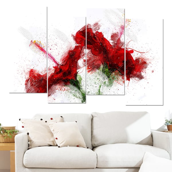 Design Art 'Red Lily' Canvas Art Print - Overstock - 10238342