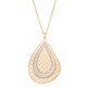 preview thumbnail 1 of 2, Isla Simone Concave Crystalized Tear Drop Pendant Necklace