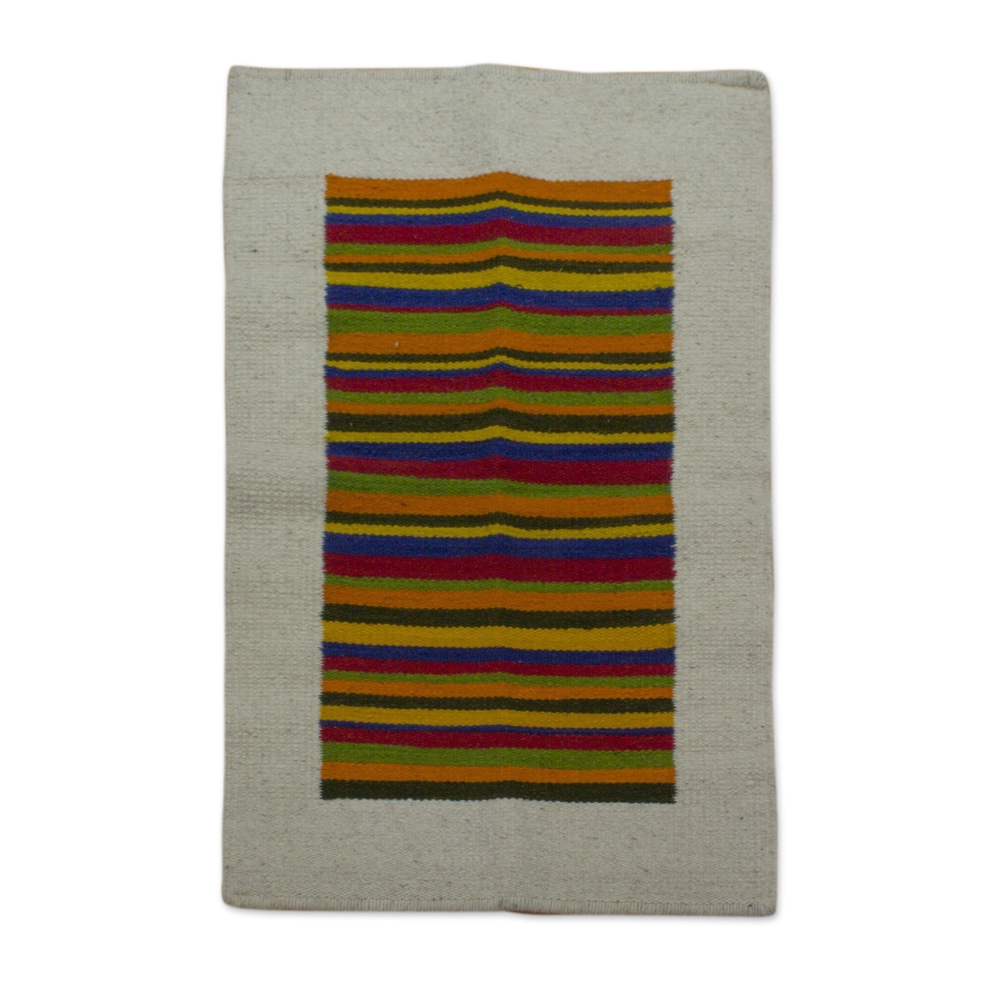 Handmade Wool 'Joyous Color' Rug 2.5x4 (Mexico) - 2'6 x 4' - Bed