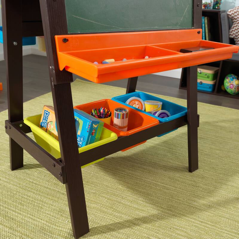 KidKraft Espresso Storage Easel