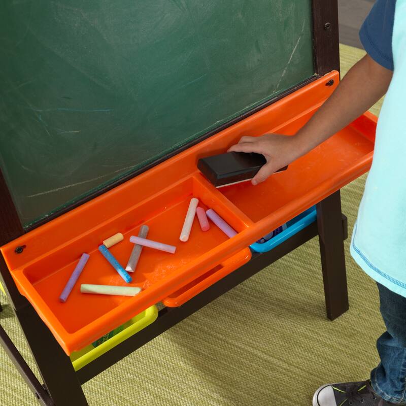 KidKraft Espresso Storage Easel