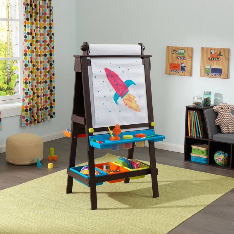 KidKraft Espresso Storage Easel