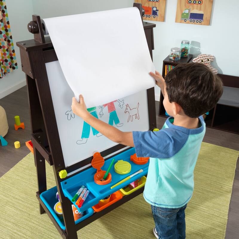 KidKraft Espresso Storage Easel