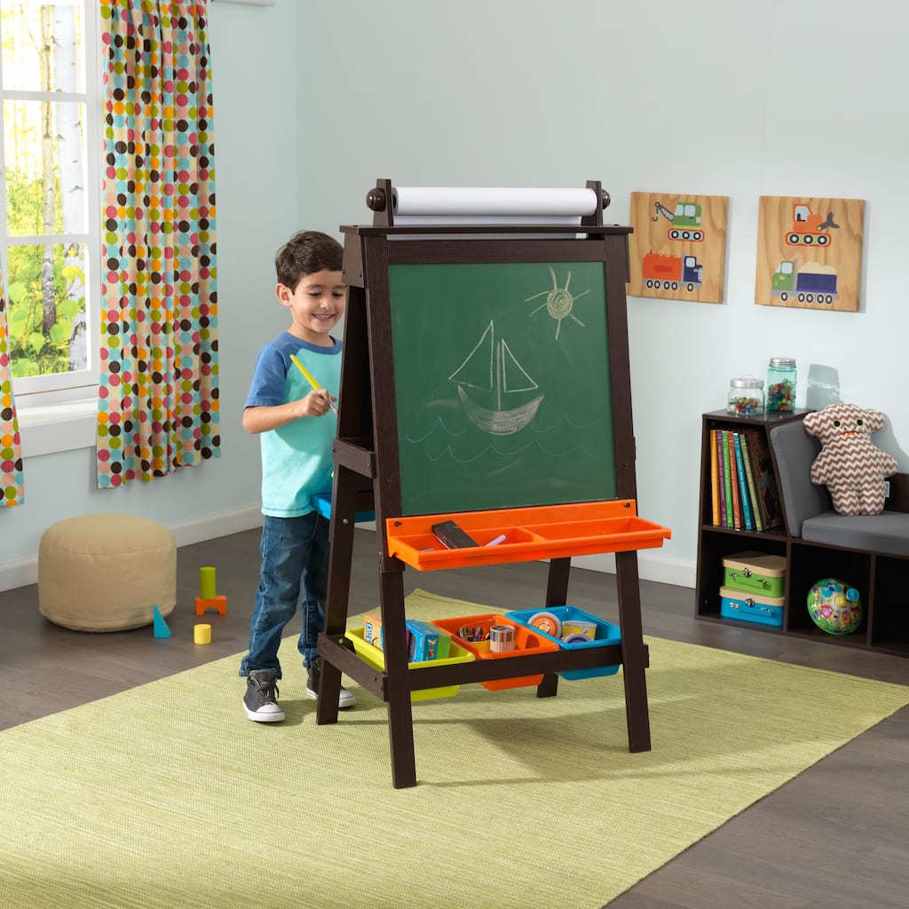 KidKraft Espresso Storage Easel