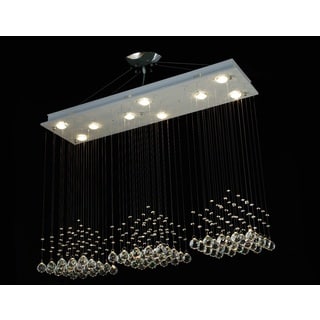 Modern 9-Light Crystal Raindrop Chandelier with 40mm Faceted Crystal Balls