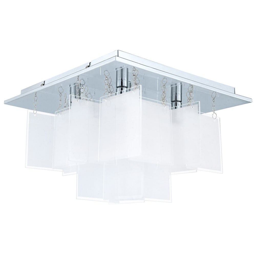 Eglo Condrata 1  Ceiling Light w/Chrome Finish & Satin Glass (Chrome Finish & Satin Glass) - Chandeliers For Bedrooms by Overstock.com