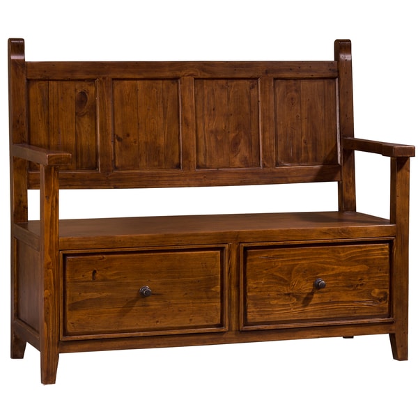 Hillsdale Furnitures Tuscan Retreat Bench with 2 Drawer Storage