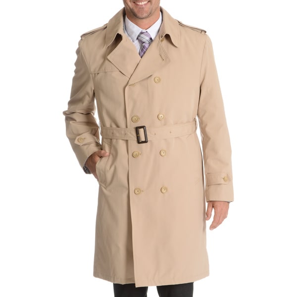 Shop Blu Martini Men's Double Breasted Trench Coat - Overstock - 10240393