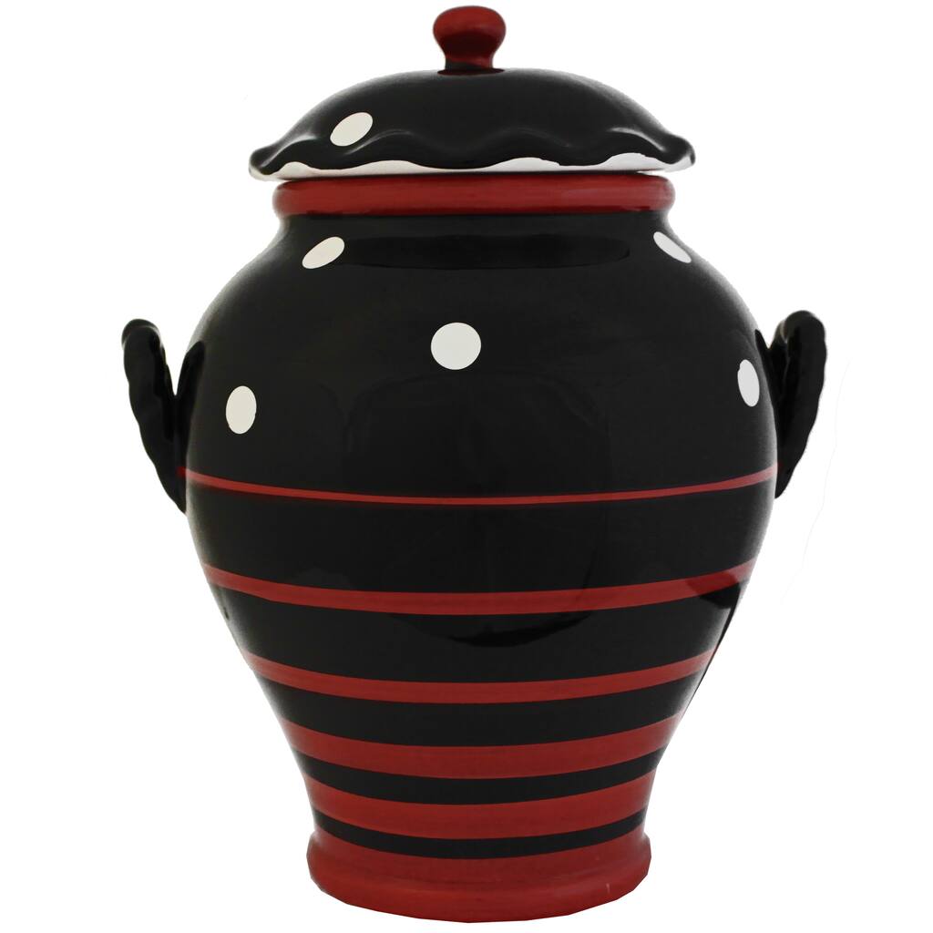 Multistriped Polka Dot Collection Hand-painted Cookie Jar