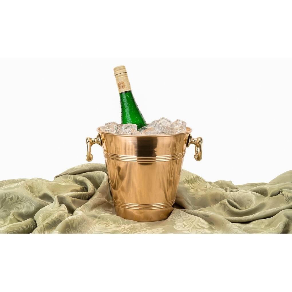 Solid Copper Wine Cooler with Brass Handles