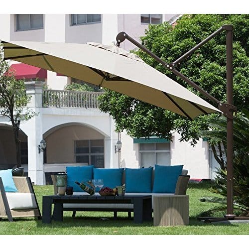 10-feet deluxe offset patio umbrella Abba 10-foot Deluxe Square Offset Cantilever Patio Umbrella - Overstock