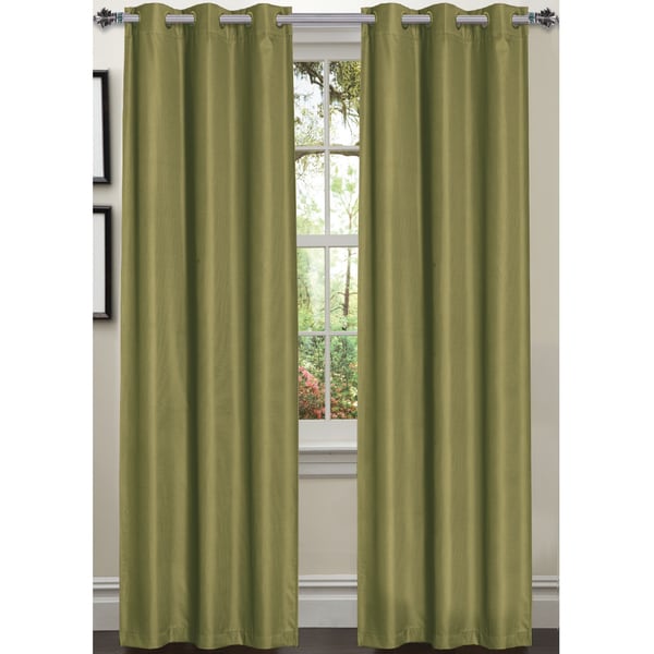 Shop Luxury Dot Texture Faux Silk Blackout 84inch Curtain Panel Pair