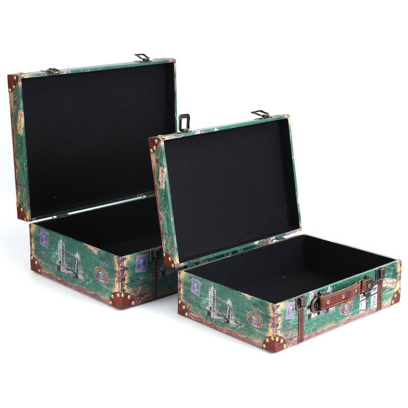 Vintage Style European Luggage Suitcase (Set of 2) - Brown