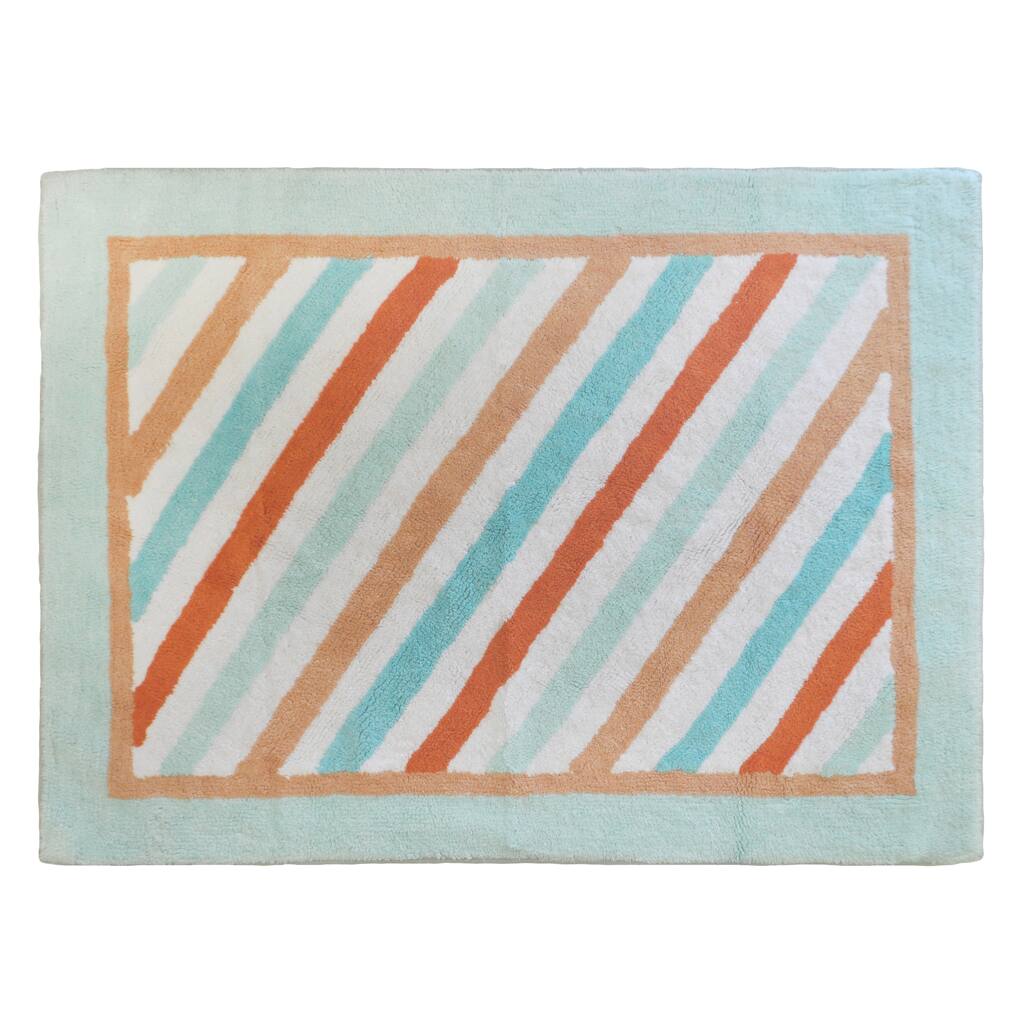 My Baby Sam Penny Lane Orange Stripe Rug - 30 x 40