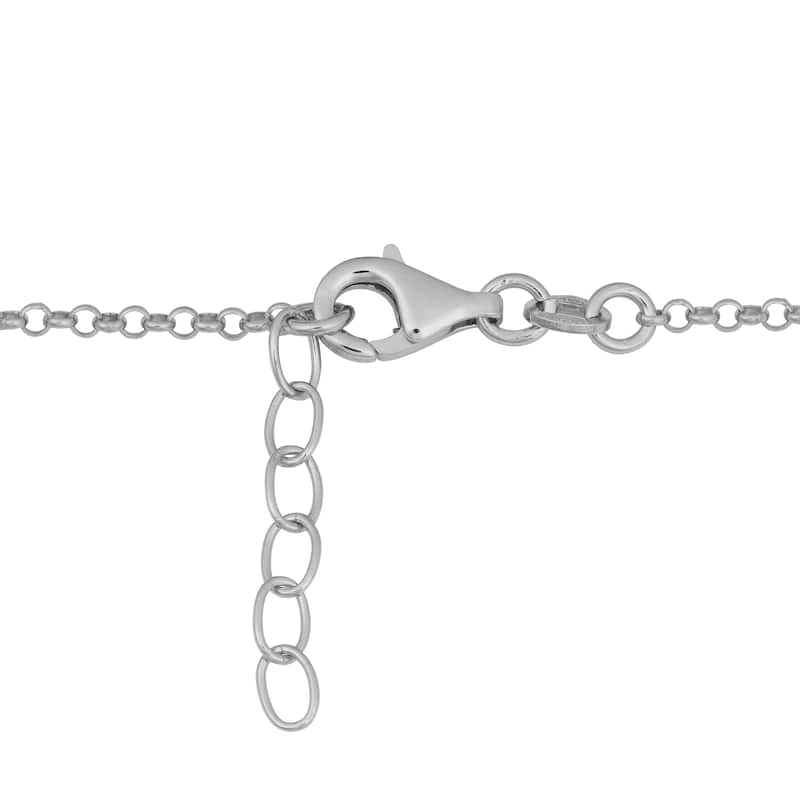 Argento Italia Rhodium Plated Sterling Silver Graduated Bead Adjustable Drop Necklace