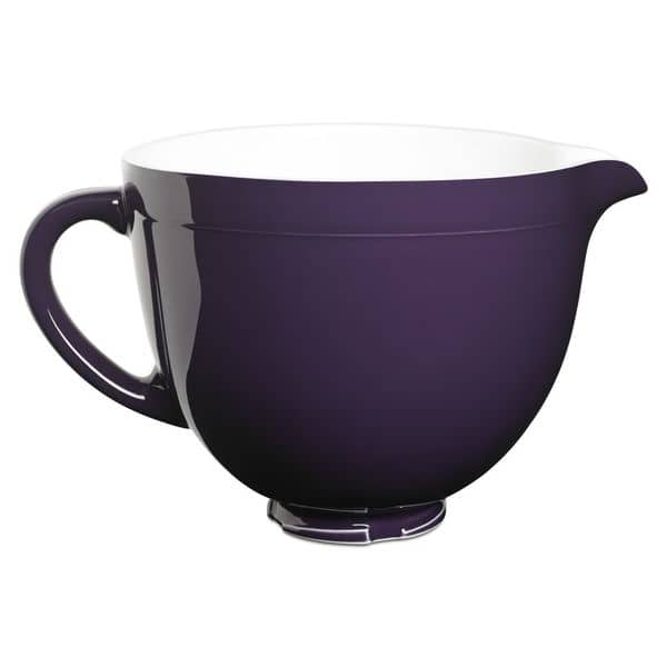 KitchenAid KSMCB5RP Ceramic Mixing Bowl for 5 qt KitchenAid Stand Mixers,  Royal Purple