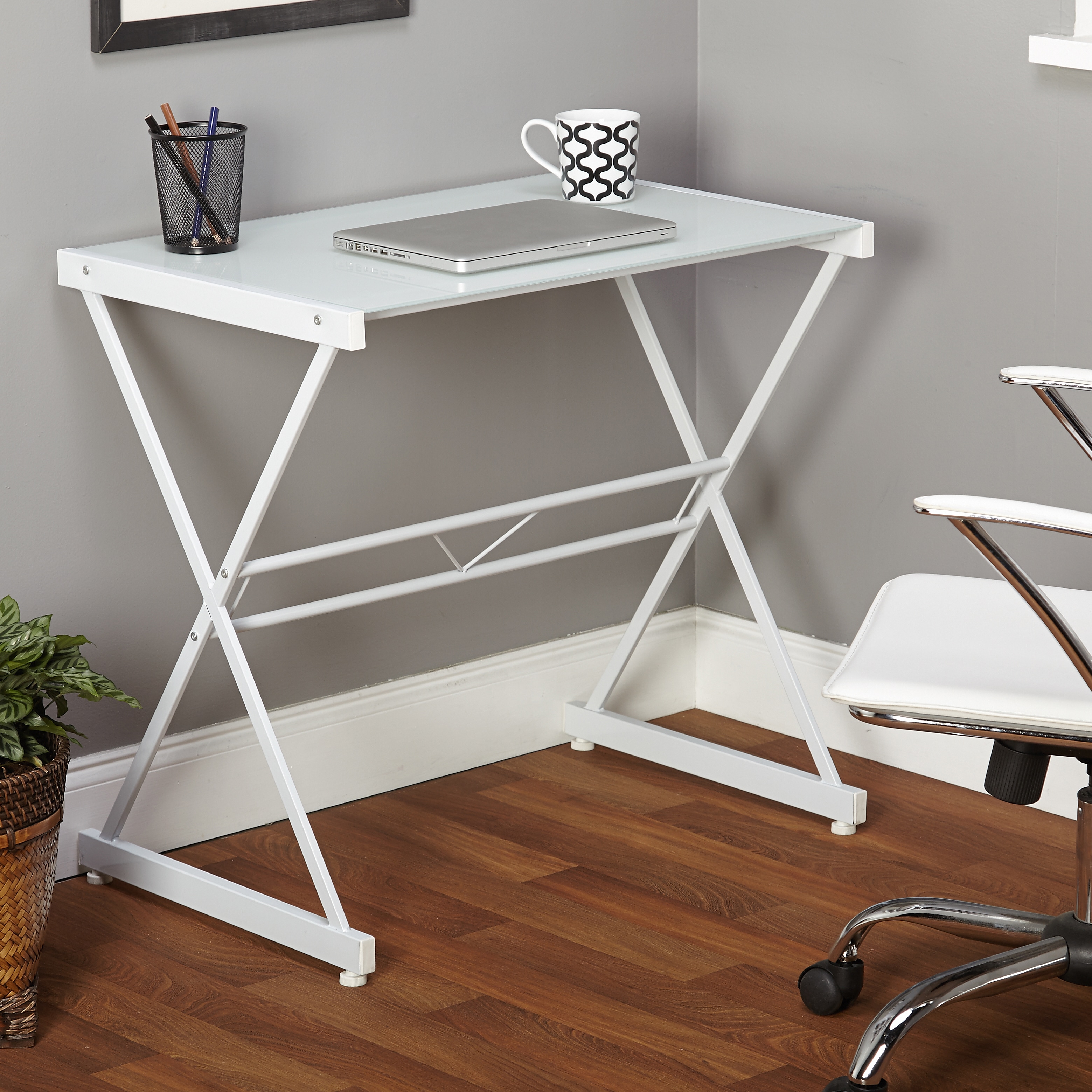 Shop Simple Living White Ava Glass Desk Free Shipping On Orders