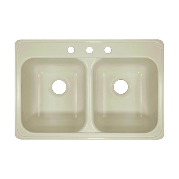 Lyons Deluxe Dual Bowl Acrylic 10 inch Deep Acrylic Kitchen Sink With