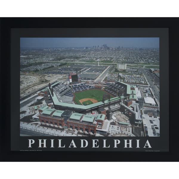 New York Mets Framed 5 x 7 Stadium Collage with a Piece of