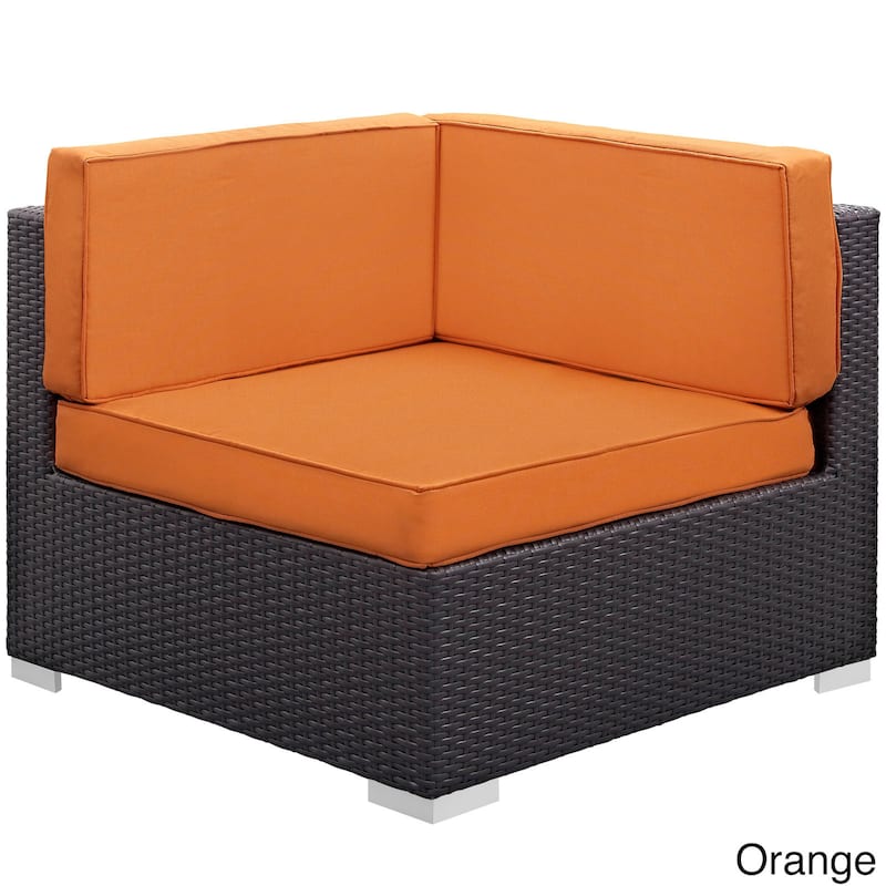 Modway 'Gather' Corner Sectional Outdoor Patio (Set of Two) - Espresso Orange