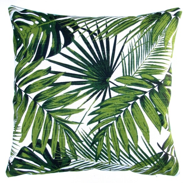 Artisan Pillows 18-inch Tropical Botanics Green Palm Leaf Throw Pillow