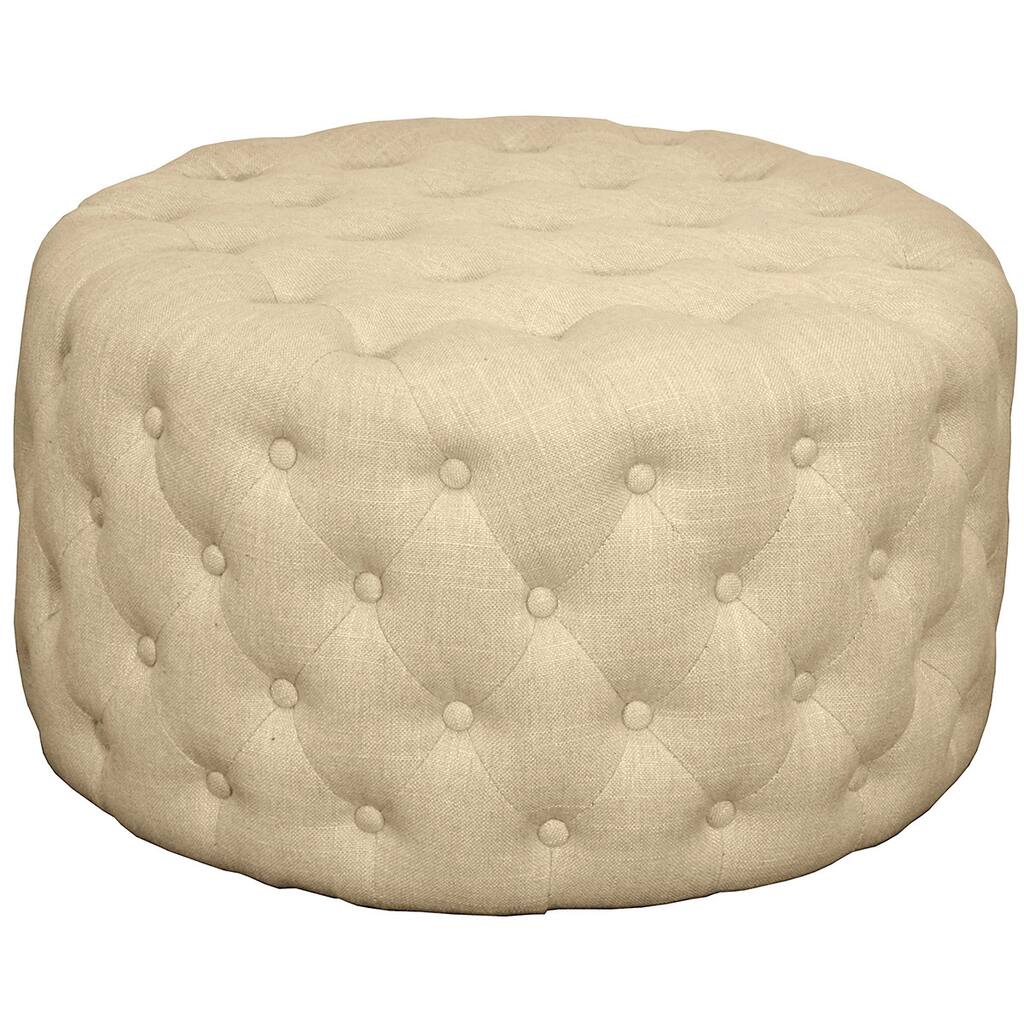 Lulu Round Fabric Tufted Ottoman