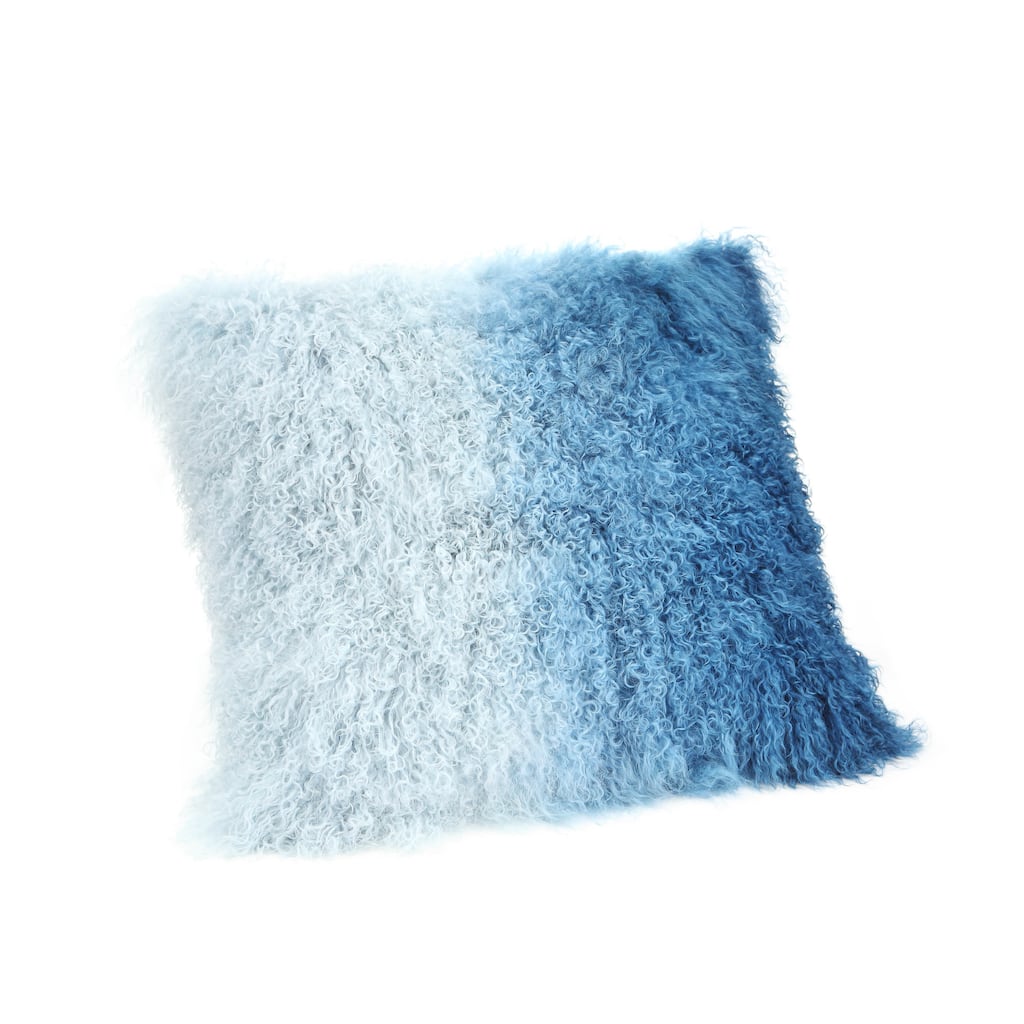 Aurelle Home Lamb Pillow Blue Spectrum 22-inch Throw Pillow