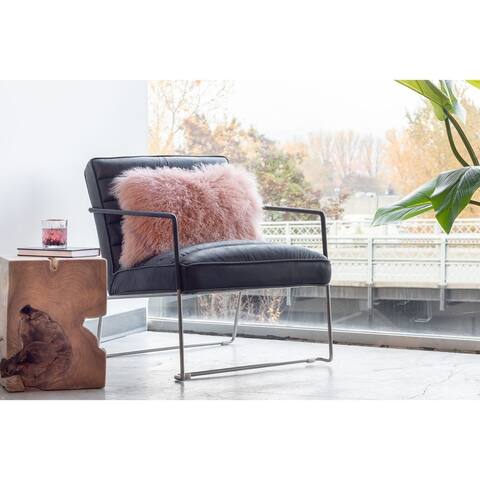 Aurelle Home Madric Rustic Leather Leather Accent Chair