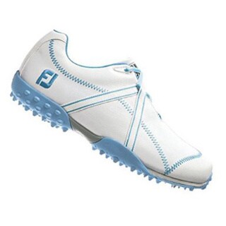 blue spikeless golf shoes