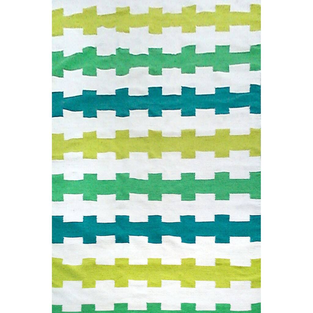 Liora Manne Fence Stripe Outdoor Rug (7'6 x 9'6) - 7'6 x 9'6