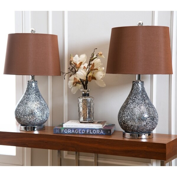 Abbyson Camille Mosaic Glass 21.5-inch Table Lamp (Set of 2)