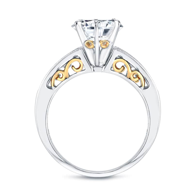 Auriya 14k Two-Tone Gold 1 3/4ctw Vintage Round Diamond Engagement Ring Set