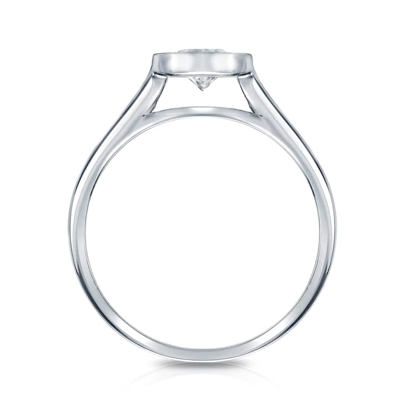 Auriya Platinum 1/3ctw Bezel-set Solitaire Diamond Engagement Ring