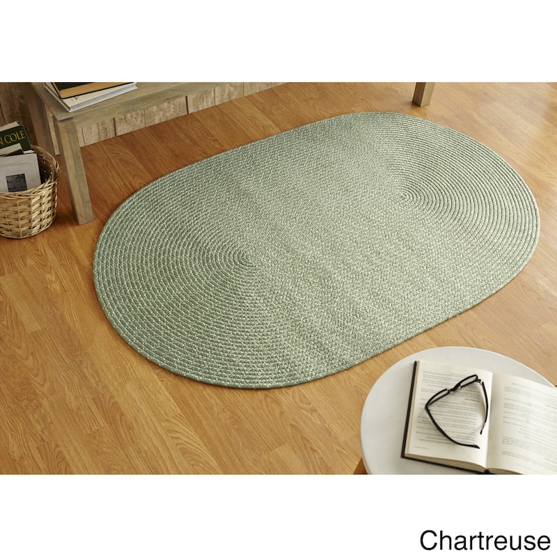 Better Trends Sunsplash Braided Indoor/ Outdoor Area Rug - Chartreuse - 3'6" x 5'6" Oval