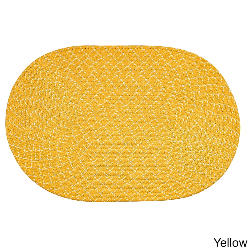 Better Trends Sunsplash Braided Indoor/ Outdoor Area Rug - Yellow - 3'6" x 5'6" Oval