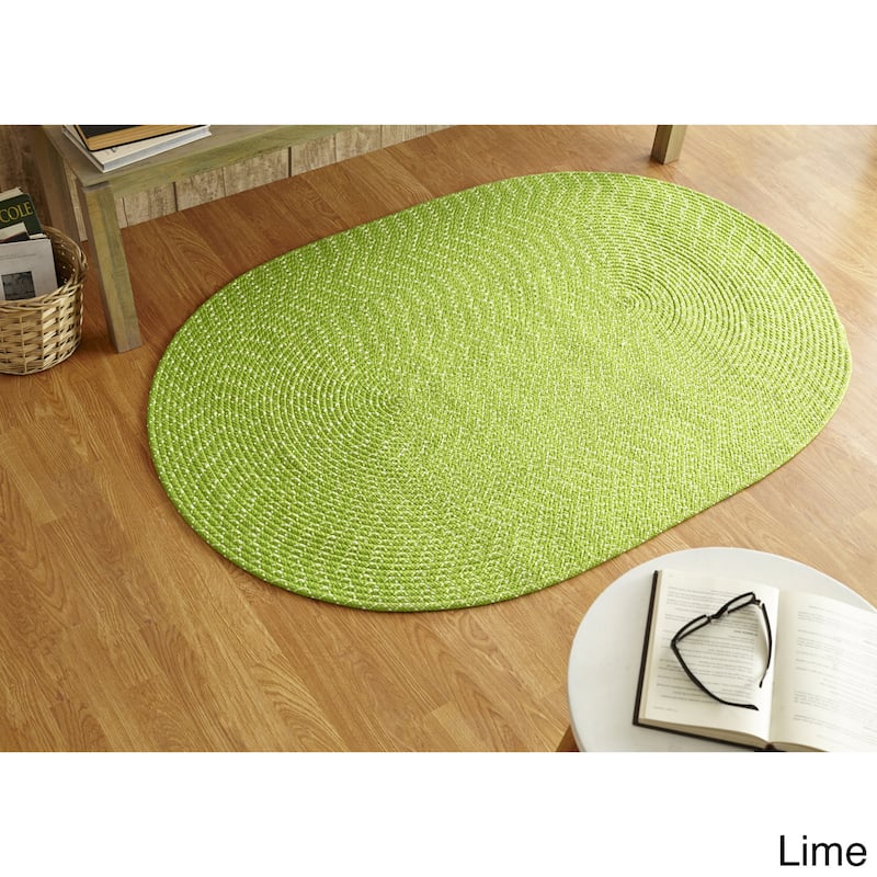 Better Trends Sunsplash Braided Indoor/ Outdoor Area Rug - Lime - 3'6" x 5'6" Oval