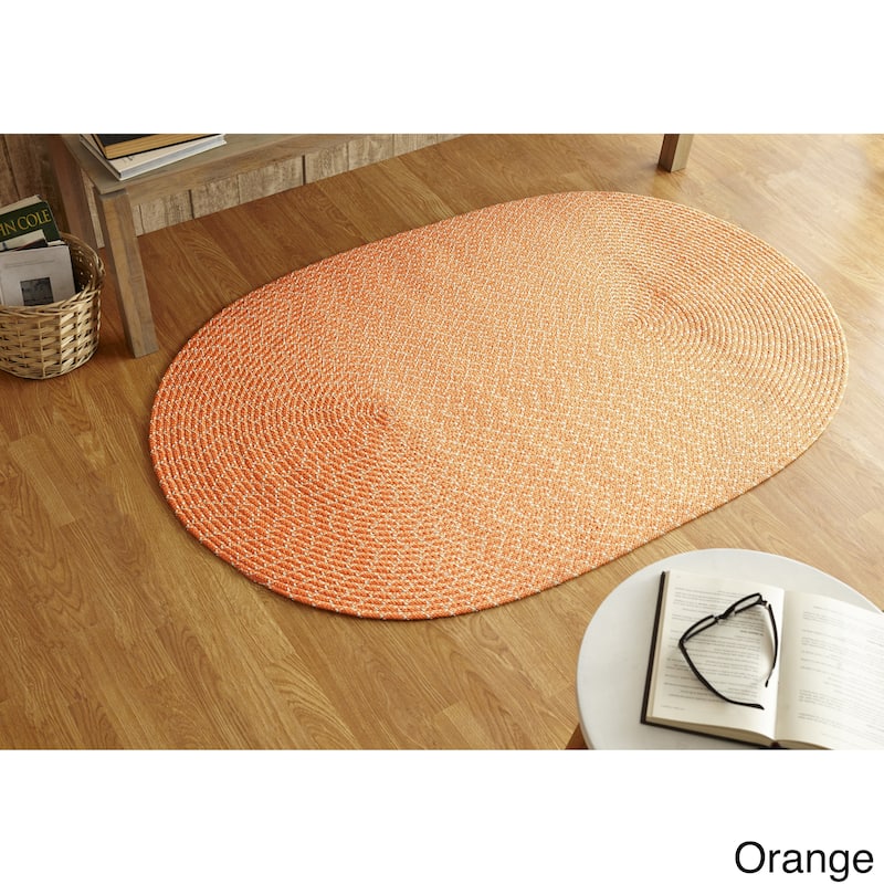 Better Trends Sunsplash Braided Indoor/ Outdoor Area Rug - Orange - 3'6" x 5'6" Oval