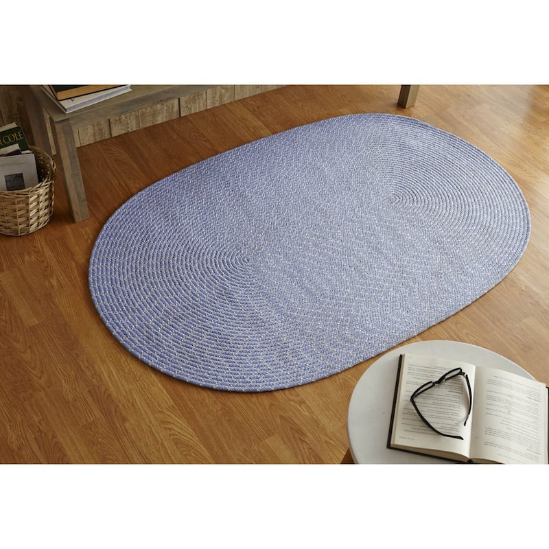 Better Trends Sunsplash Braided Indoor/ Outdoor Area Rug - Periwinkle - 3'6" x 5'6" Oval