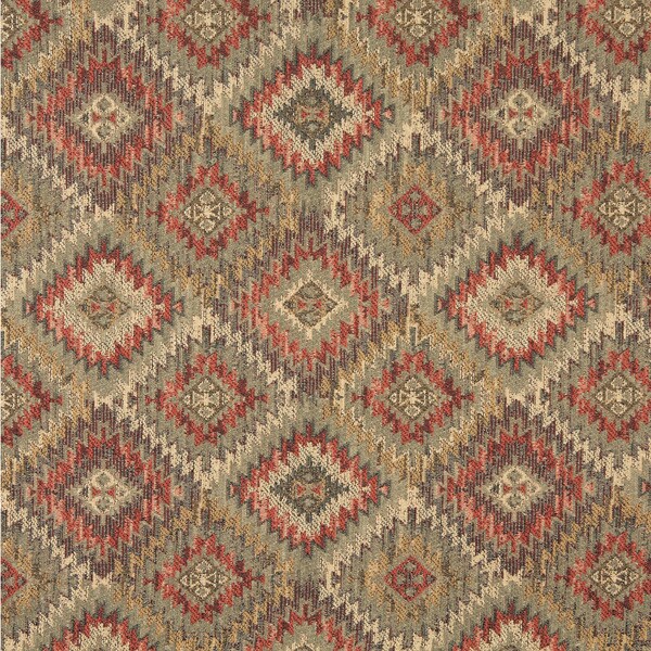 J764 Green Gold And Red Diamond Southwest Lodge Upholstery J764 Green Gold And Red Diamond Southwest Lodge Upholstery Fabric