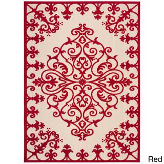 Red Outdoor Rugs For Less Nourison Aloha Indoor Outdoor Vine Pattern Area Rug 5 3 X 7