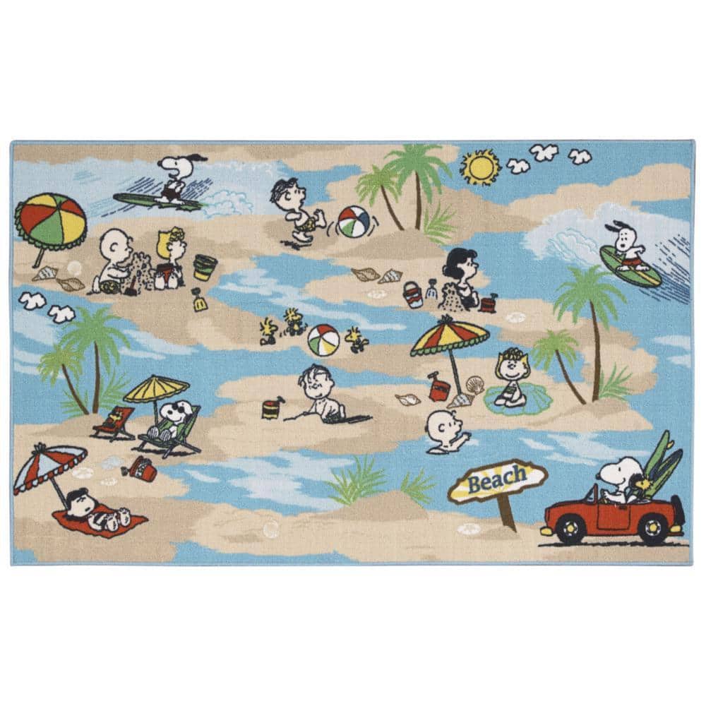 Peanuts by Nourison Friends Blue Rug - 3'3" x 5'3"