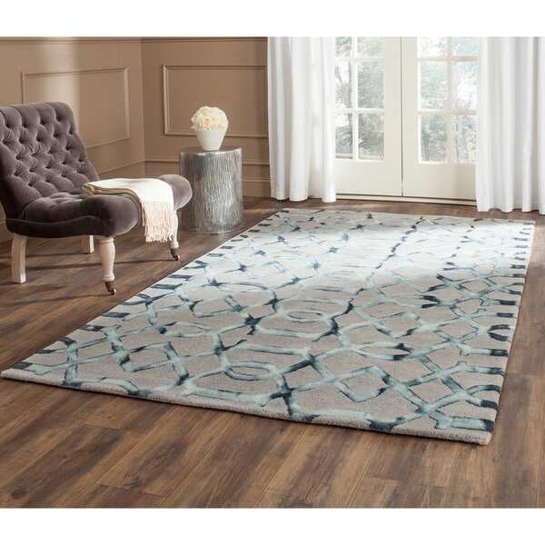 Safavieh Handmade Dip Dye Grey/ Charcoal Wool Rug (8 x 10