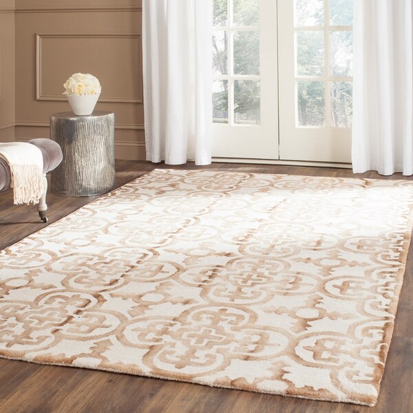 Safavieh Handmade Dip Dye Watercolor Vintage Ivory/ Camel Wool Rug - 8' x 10'
