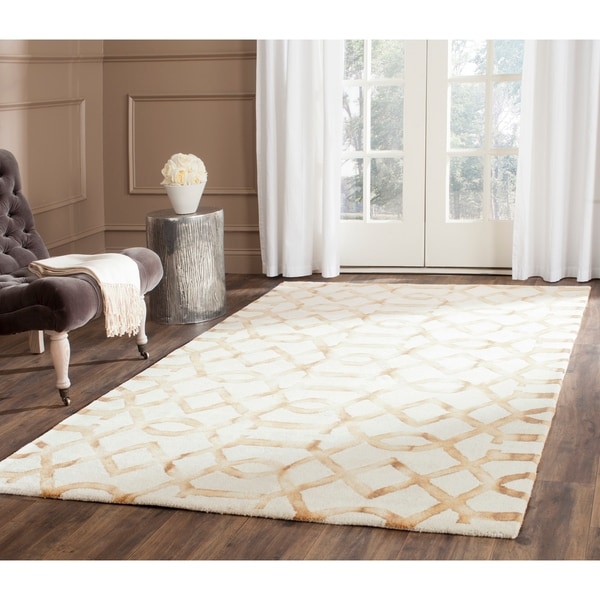 Safavieh Handmade Dip Dye Watercolor Vintage Ivory/ Camel Wool Rug - 8' x 10'