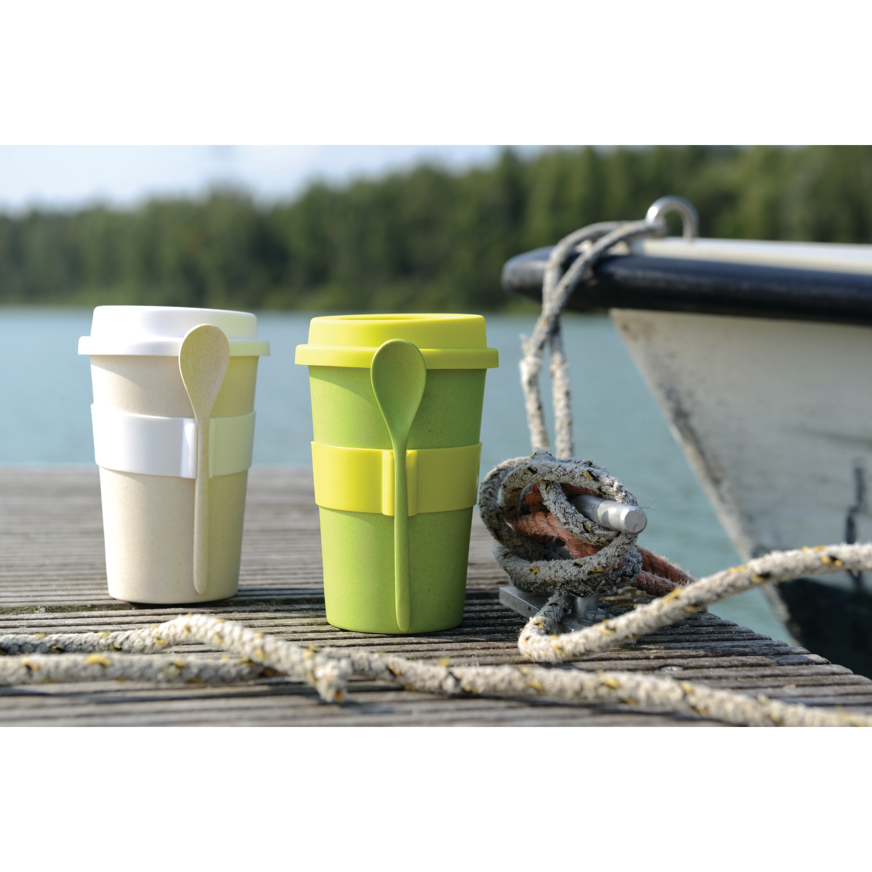 BergHOFF Leo 11.16oz Porcelain Travel Mug, Green, Set of 2