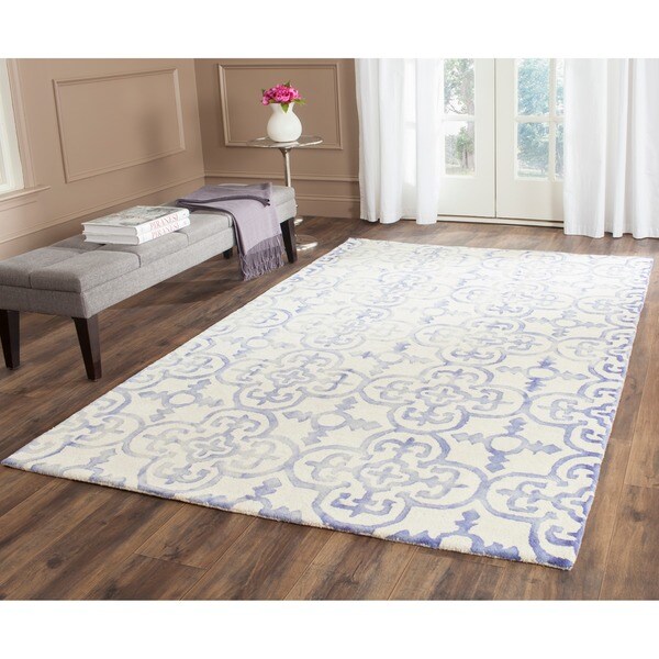 Safavieh Handmade Dip Dye Watercolor Vintage Ivory/ Blue Wool Rug - 8' x 10'